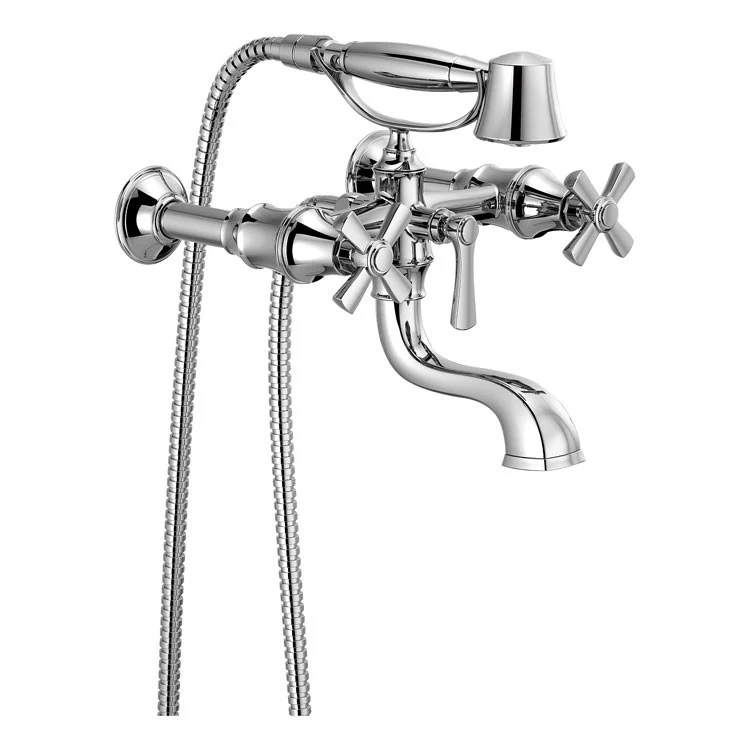 Tub Filler Trim Rook 2 Cross Brilliance Luxe Gold ADA 8 Inch Spread - Frankwebs