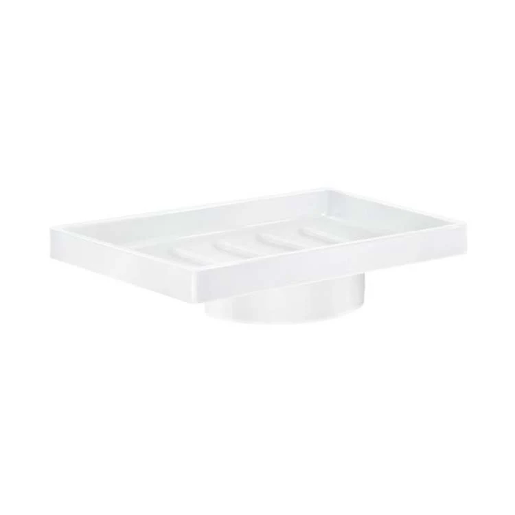 Soap Dish Xtra with Holder White Wall Mount Rectangle Porcelain 4-5/7 x 3-1/7 x 4/5 Inch - Frankwebs