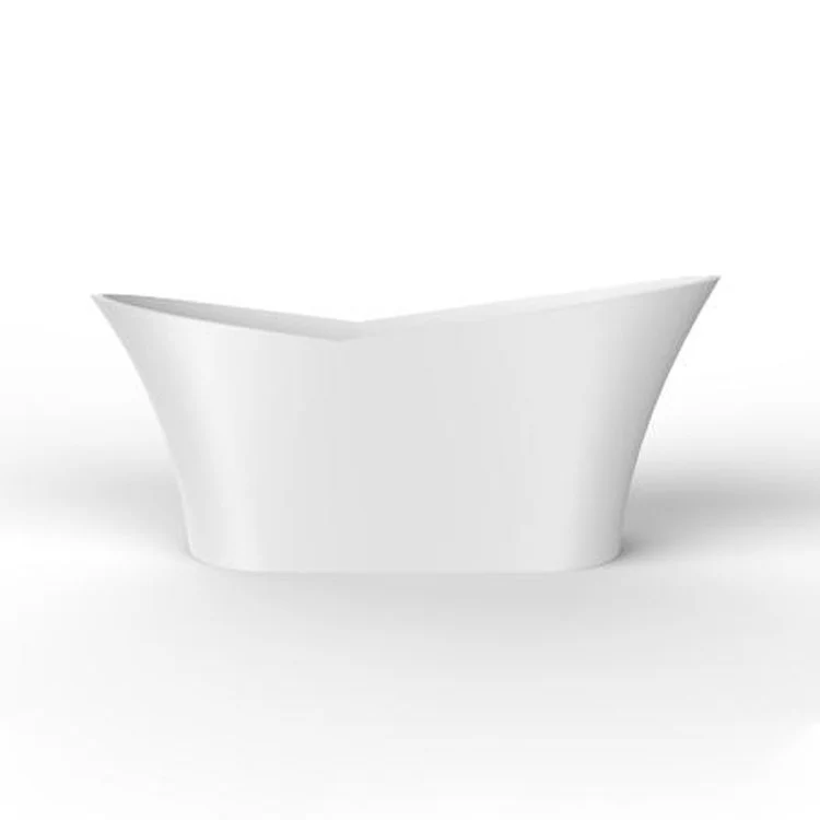 Freestanding Tub Nessa 67 Inch Oval Acrylic White/White Drain and Overflow No Faucet Holes - Frankwebs