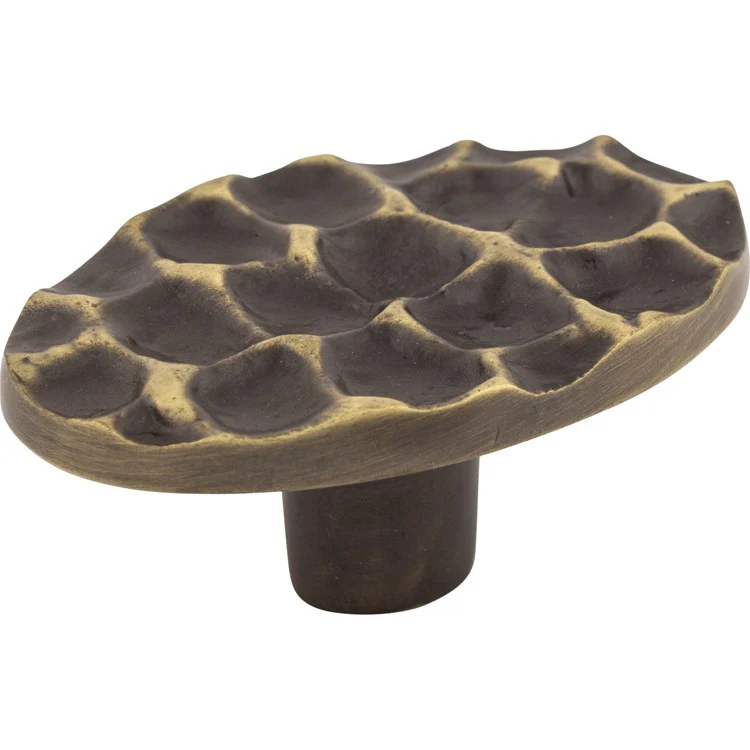 Knob Cobblestone Oval Brass Antique Brass 2-5/8 Inch - Frankwebs