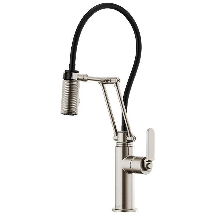 Litze Single Handle Articulating Pull Down Kitchen Faucet with Industrial Handle - Frankwebs