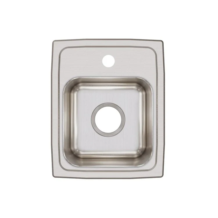 Kitchen Sink Lustertone Classic 13 x 16 Inch Single Bowl 1 Hole Lustrous Satin Drop-In Drain Location Center Bottom Only Pads - Frankwebs