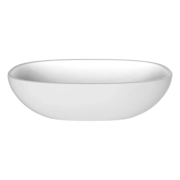 Vessel Barcelona Oval Less Overflow 25 x 13.625 Inch Standard White Matte Volcanic Limestone 25 Inch - Frankwebs