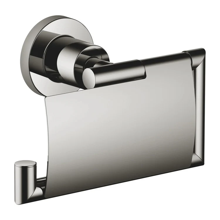Toilet Paper Holder TARA with Cover Dark Chrome Brass Alloy 3 Inch Wall Mount - Frankwebs