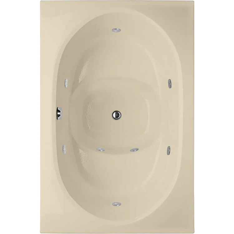 Combination Tub Designer Collection Fuji 60 x 40 x 26 Inch Drop-In Center Drain Bone Rectangle - Frankwebs