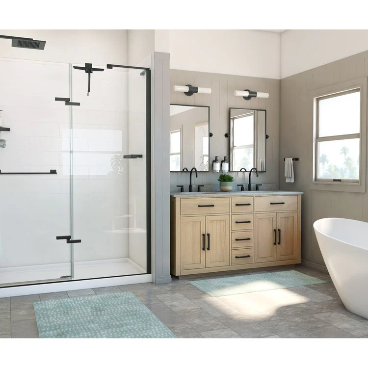 Towel Bar Odile Suite 24 Inch Double Matte Black Brass Wall Mount - Frankwebs