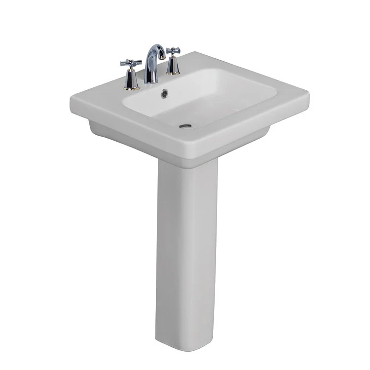 Pedestal Lavatory Resort 650 Widespread White Rectangular - Frankwebs