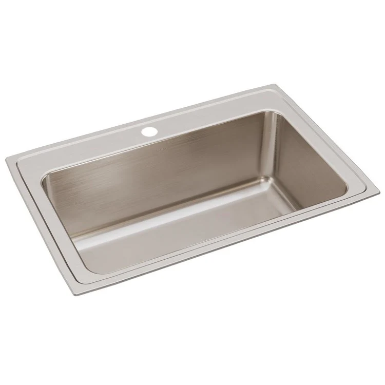 Kitchen Sink Lustertone Classic 33 x 22 Inch Single Bowl 1 Hole Lustrous Satin Drop-In 11-5/8 Inch - Frankwebs