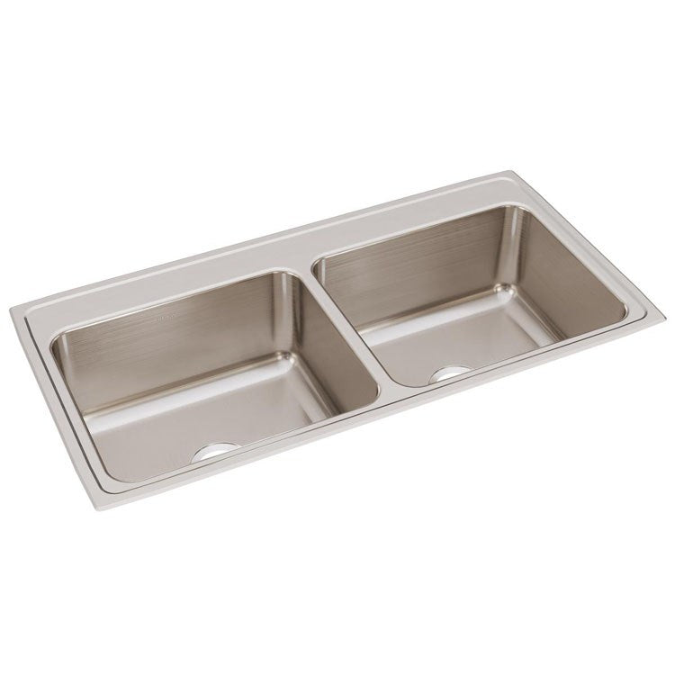 Kitchen Sink Lustertone Classic 43 x 22 Inch Double Bowl Equal Lustrous Satin Drop-In 10-1/8 Inch - Frankwebs
