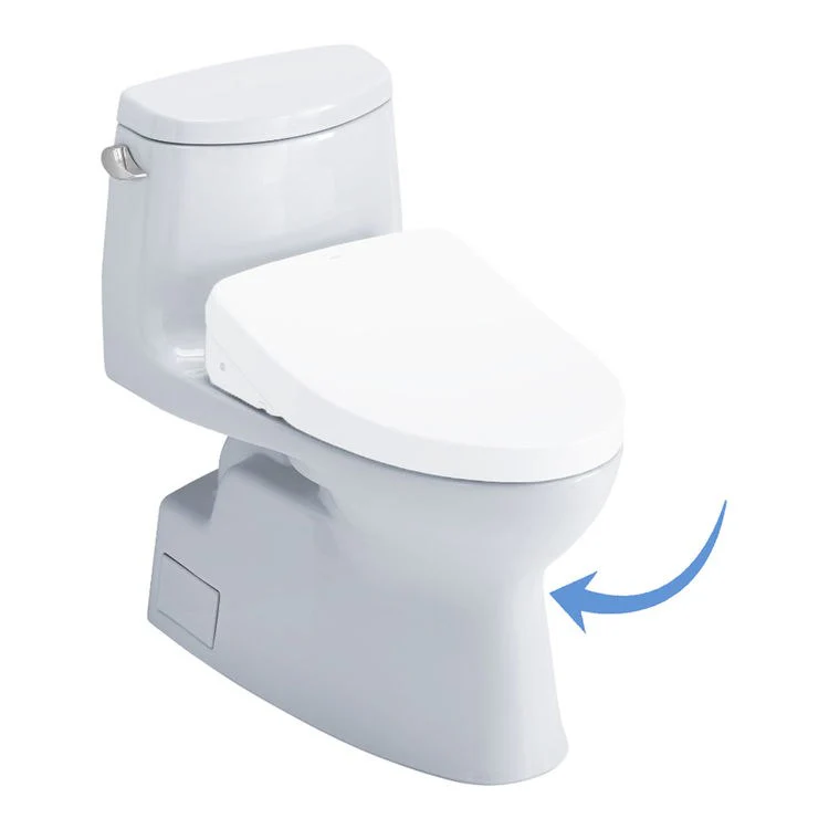 Toilet Carlyle II 1 Pieces Universal Height Washlet+S500e Ready Cotton Elongated ADA 28-3/4 Inch 1.28GPF 12 Inch Rough-In Tornado Left Hand Less Seat - Frankwebs