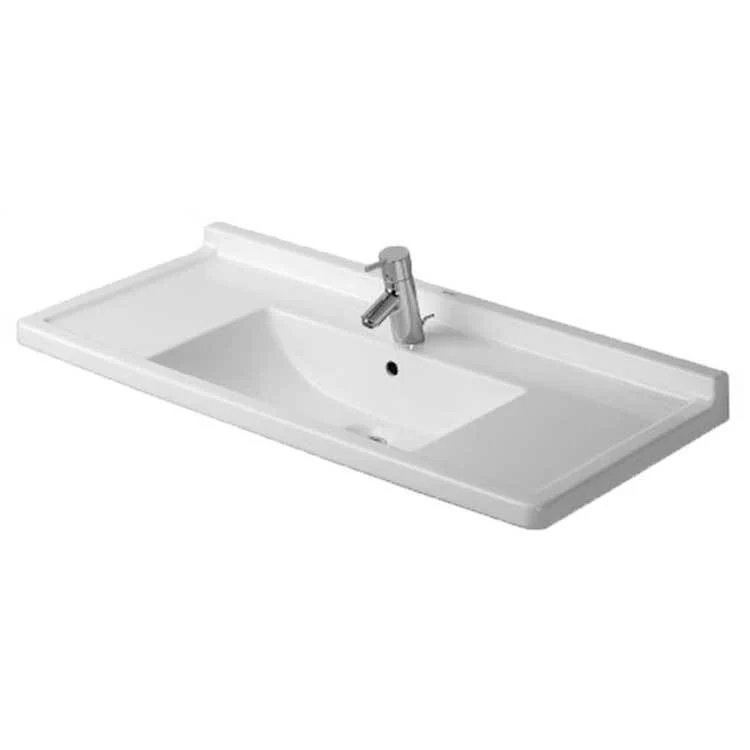 Lavatory Sink Starck 3 Wall Mount with Overflow 19-1/8 x 41-3/8 Inch Rectangle White 1 Hole - Frankwebs