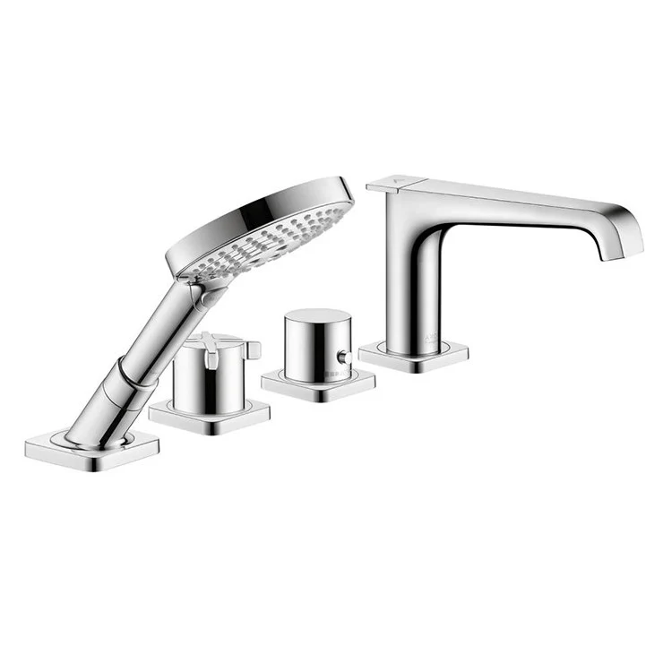 Citterio E Two Handle 4-Hole Thermostatic Roman Tub Filler with Handshower - Frankwebs