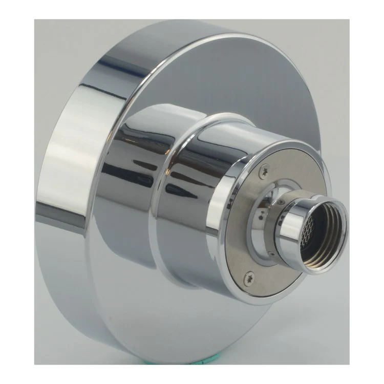 Showerhead Oberon 1 Function Round Polished Chrome 4-1/8 Inch 1.75 Gallons per Minute Air Injected & AeroJet+ Technology Enhanced Flow Trajectory Rubber Nozzles - Frankwebs