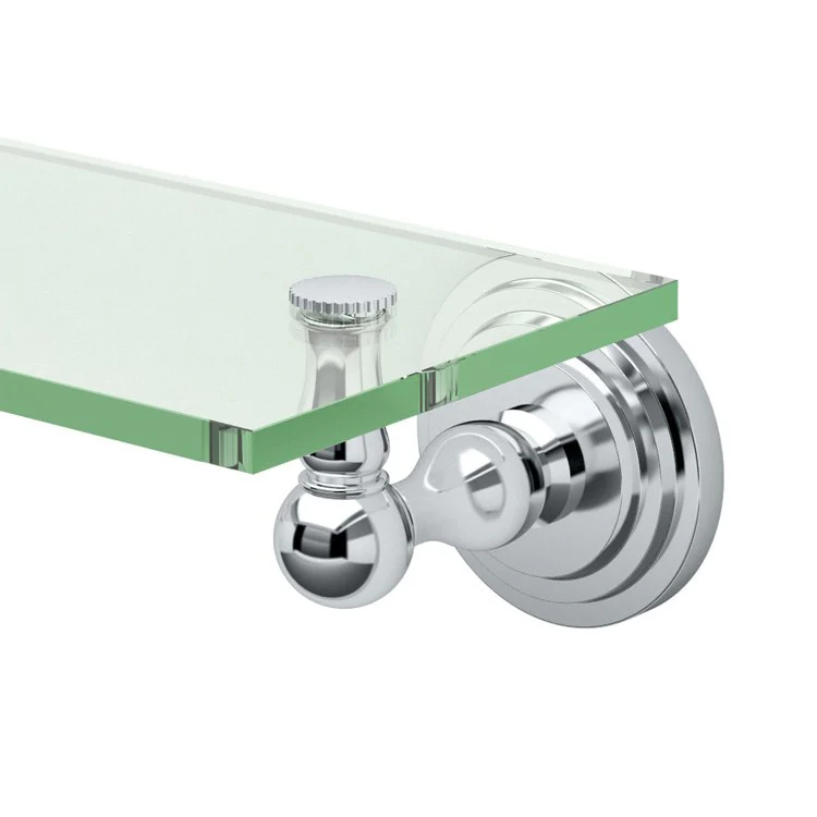 Shelf Marina Rectangle Glass Shelf Chrome 20.125 Inch Tempered Glass - Frankwebs