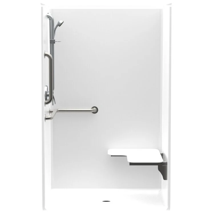 Shower Module 48 x 38 x 77-1/4 Inch Acrylic White 1 Pieces Left Hand Seat Pre-Leveled Base - Frankwebs