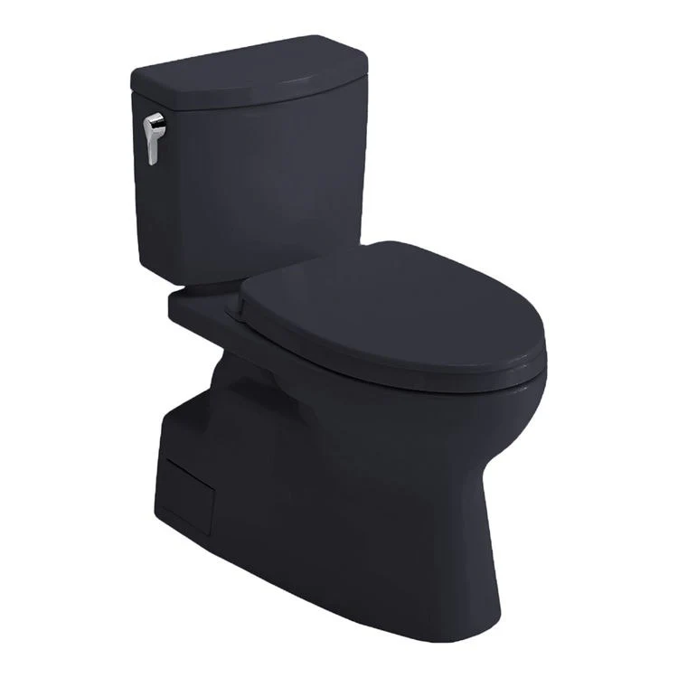 Toilet Vespin II 2 Pieces Universal Height Ebony Elongated ADA 30 Inch 1.0 Gallons per Flush Left Hand Chrome Soft Close - Frankwebs