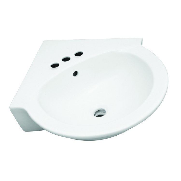 Lavatory Sink Corner Wall Hung 23-1/2 Inch 4 Inch Spread White - Frankwebs