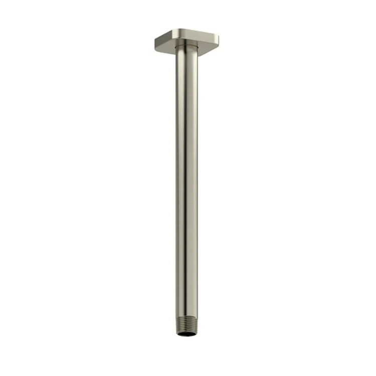 Shower Arm with Square Escutcheon and Salome Flange Chrome 12 Inch 1/2 Inch Inlet MNPT Brass Ceiling Mount - Frankwebs