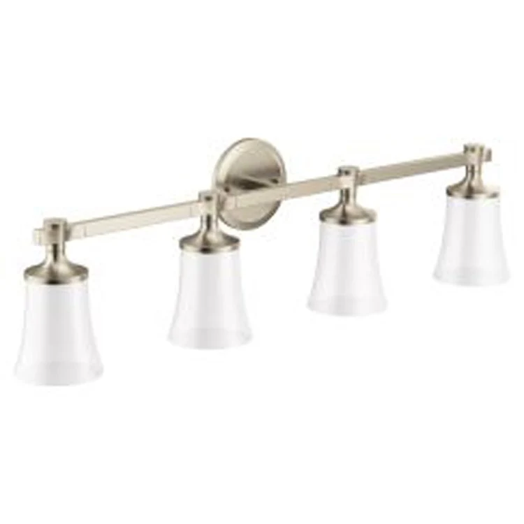 Bath Light Flara Vanity 4 Lamp Brushed Gold Glass or Shade Frosted - Frankwebs
