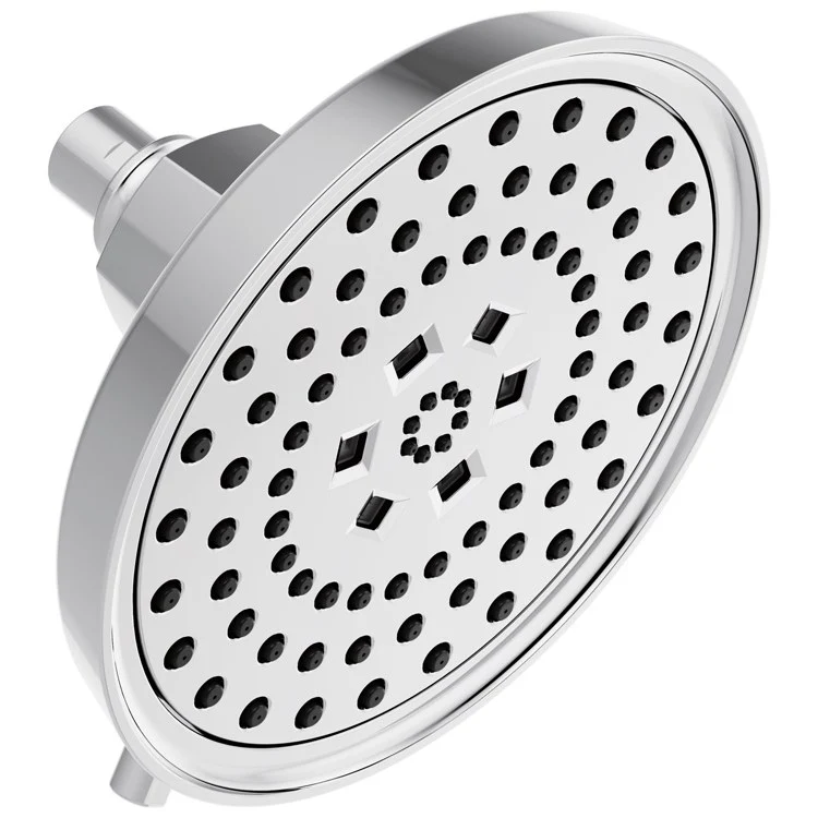 Showerhead Invari 4 Function Brilliance Luxe Steel 7-1/2 Inch 1.75 Gallons per Minute Round H2Okinetic Technology Spray/Full Spray/Massage Spray and Pause - Frankwebs