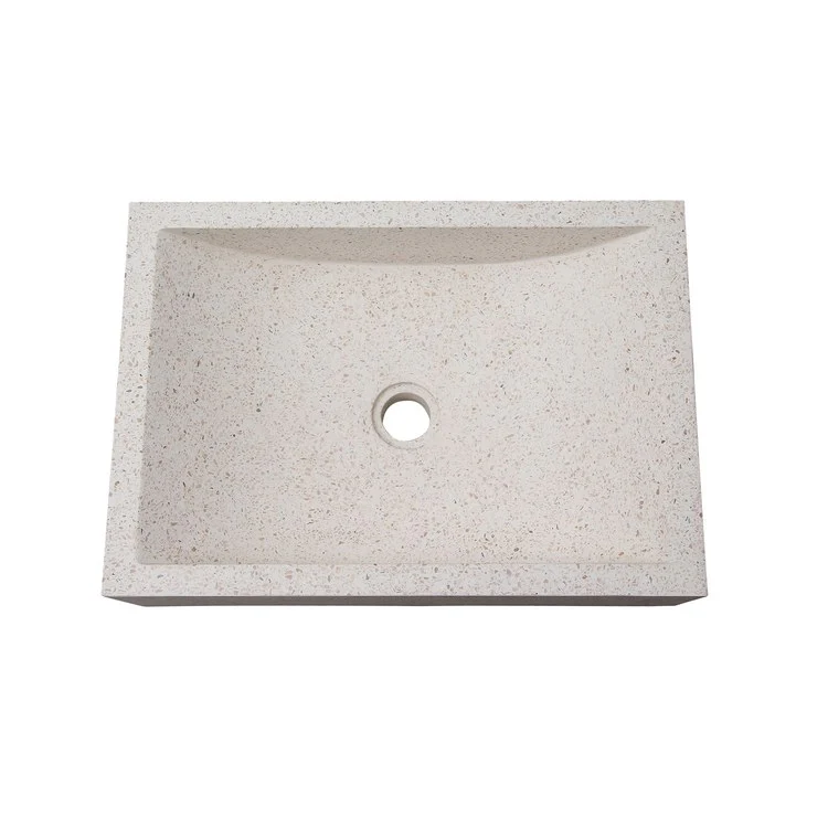 Vessel Eldon Above Counter Rectangle 19-1/2 Inch White Concrete - Frankwebs