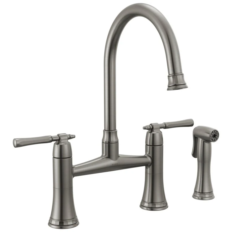 Kitchen Faucet Tulham 8 Inch Spread 2 Lever ADA Brilliance Stainless 1.8 Gallons per Minute - Frankwebs