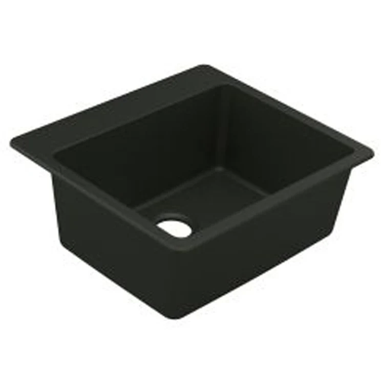 Kitchen Sink Granite Series 25 x 22 Inch 9-1/2 Inch Single Bowl Black Undermount or Drop In Rear Center Drain - Frankwebs
