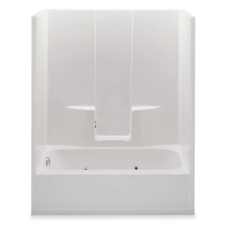 Tub and Shower Module Soaker Left Drain White 3 Shelves 40 Gallons 60 x 34-1/2 x 76-1/2 Inch - Frankwebs