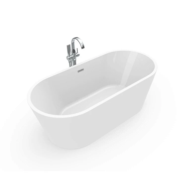 Tub Louie 66-7/8 x 31-1/4 x 23 Inch Freestanding Center White Acrylic - Frankwebs