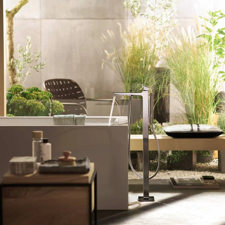 Metropol Floor Mount Freestanding Tub Filler with Handshower - Frankwebs