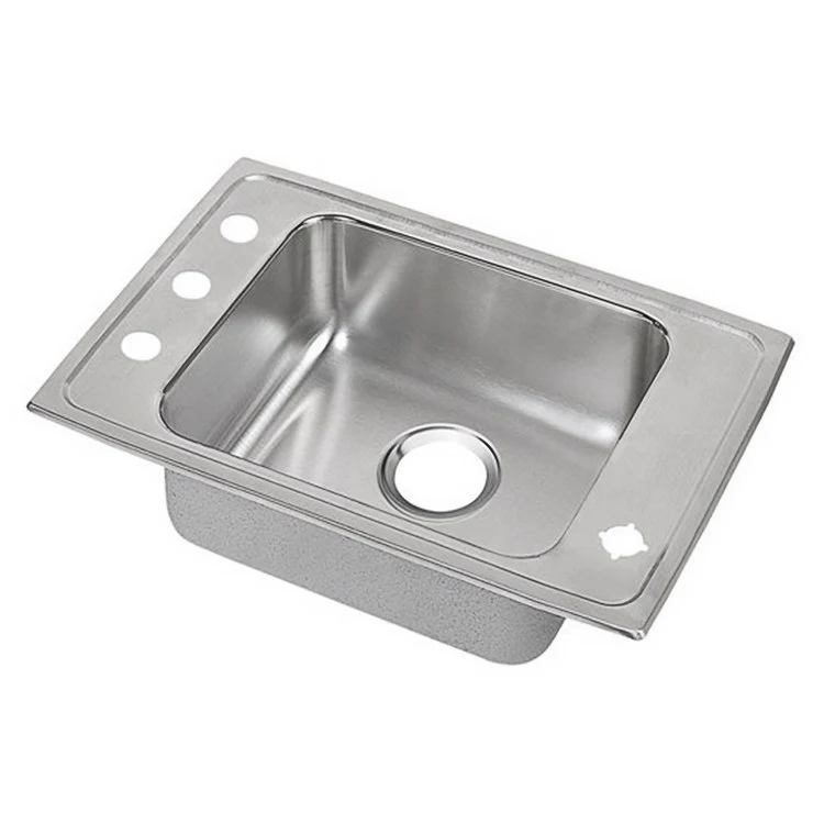 Classroom Sink Lustertone 25 x 17 Inch Single Bowl ADA 4 Hole Lustrous Satin Drop-In Minimum Cabinet Size 30 Inch 4 Inch Quick Clip Mounting System 18 Gauge Bottom Only Pads Mounting Hardware Included for Up to 3/4IN Countertop - Frankwebs
