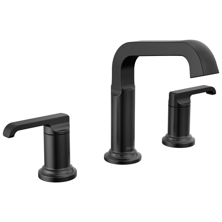 Lavatory Faucet Tetra Widespread 4-16 Inch Spread 2 Lever ADA WaterSense Matte Black 1.2 Gallons per Minute 5-3/4 Inch - Frankwebs