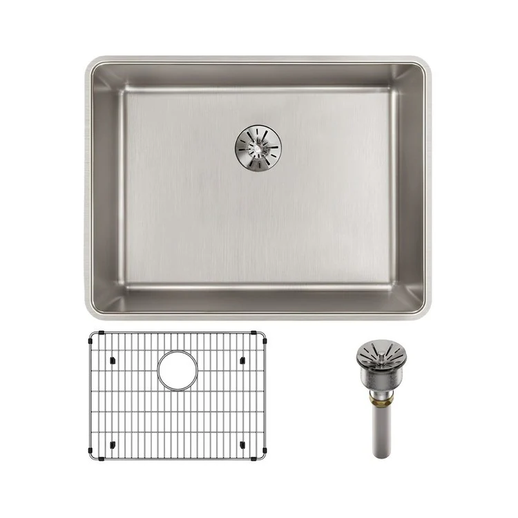 Kitchen Sink Lustertone Iconix 23.5 x 18.25 Inch Single Bowl Kit with Perfect Drain Luminous Satin Undermount - Frankwebs