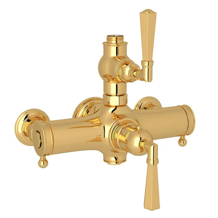 Thermostatic Valve Palladian Exposed with Volume and Temperature Control 2 Lever Satin Nickel - Frankwebs