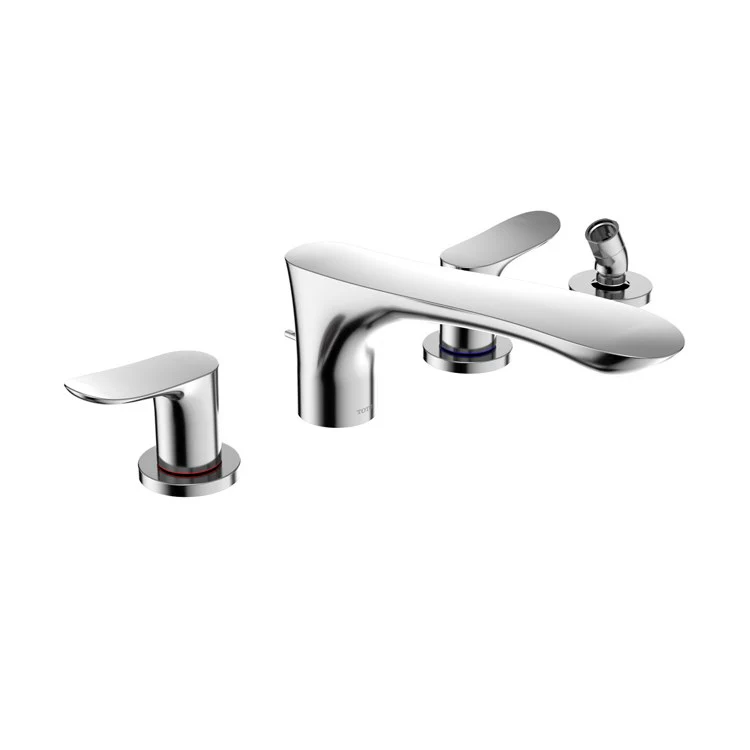 Roman Tub Trim GO Deck Mount with Handshower Outlet 2 Lever Brushed Nickel ADA 4 Hole - Frankwebs