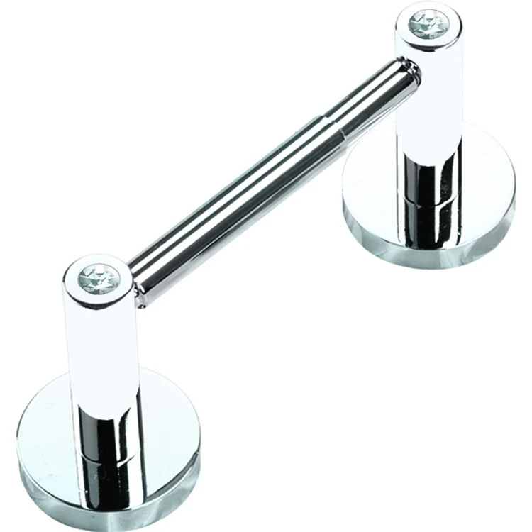 Toilet Paper Holder Contemporary I Crystal Bath Polished Chrome Brass 6-1/4 to 8-3/4 Inch 3-1/16 Inch Wall Mount - Frankwebs