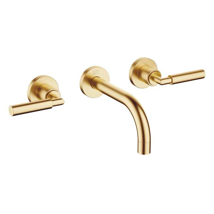 Lavatory Faucet TARA Wall Mount Mixer 2 Lever ADA WaterSense Brushed Durabrass 1.2 Gallons per Minute Less Drain 3 Hole - Frankwebs