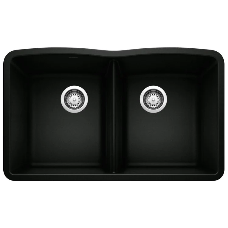 Kitchen Sink Diamond 32 x 19 Inch Double Bowl Equal Double Bowl Coal Black Undermount - Frankwebs