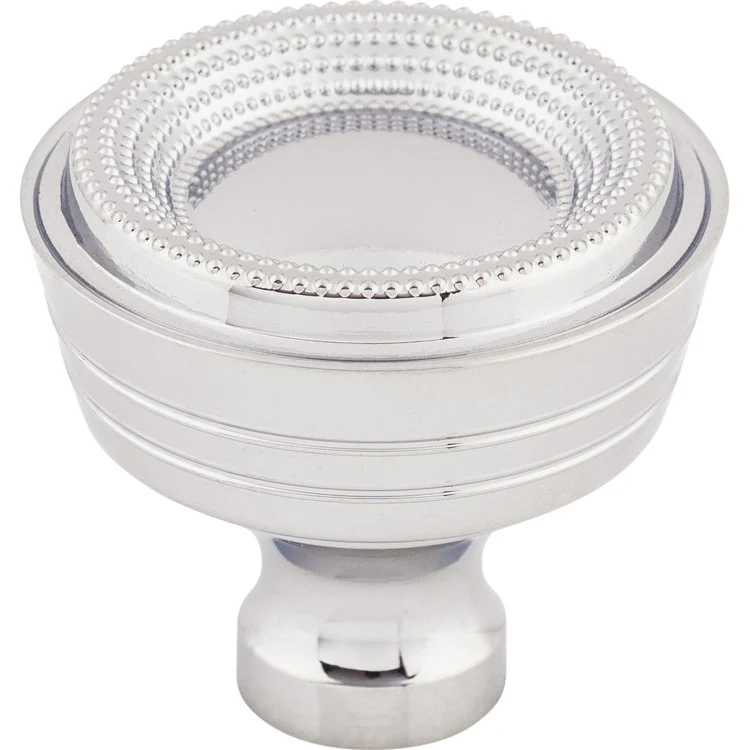 Knob Edwardian Beaded Brushed Satin Nickel Hollow Brass 1-1/3 x 1-1/3 x 1-1/5 Inch 1-1/5 Inch - Frankwebs