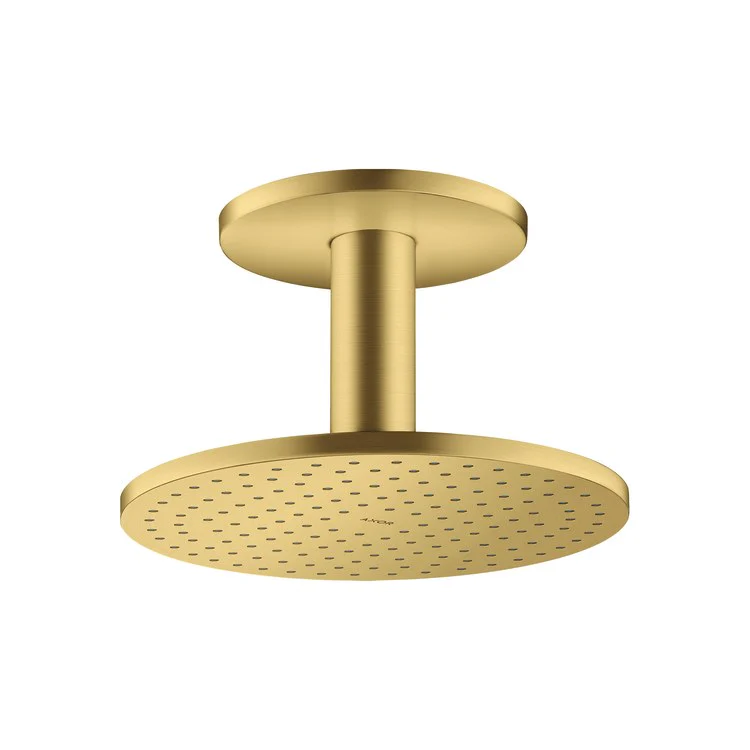Showerhead ShowerSolutions 2 Function with Ceiling Connector & Green Diverter Brushed Gold Optic 9-7/8 Inch 1.75 Gallons per Minute PowderRain Intense PowderRain - Frankwebs
