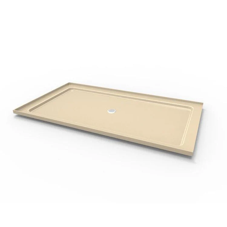 Shower Base Rectangular White 48 x 34 Inch Acrylic Standard Polished Chrome Drain Included - Frankwebs