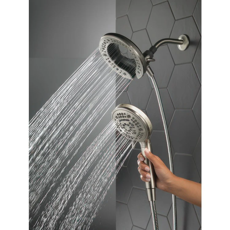 Handshower Combination Universal Showering Components In2ition 2-In-1 Satin Nickel 7 Function 1.75 Gallons per Minute - Frankwebs