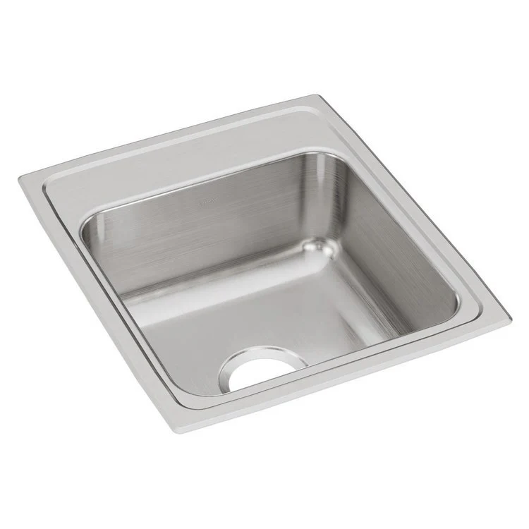 Kitchen Sink Lustertone Classic 17 x 20 Inch Single Bowl Lustrous Satin Drop-In Stainless Steel Drain Location Center Bottom Only Pads - Frankwebs