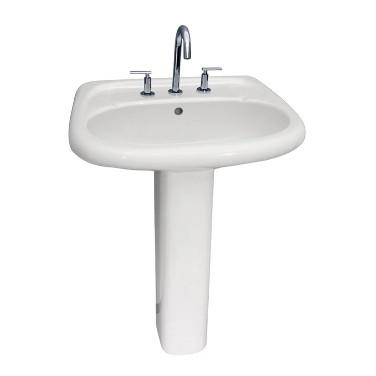 Pedestal Lavatory Flora Widespread White Oval - Frankwebs