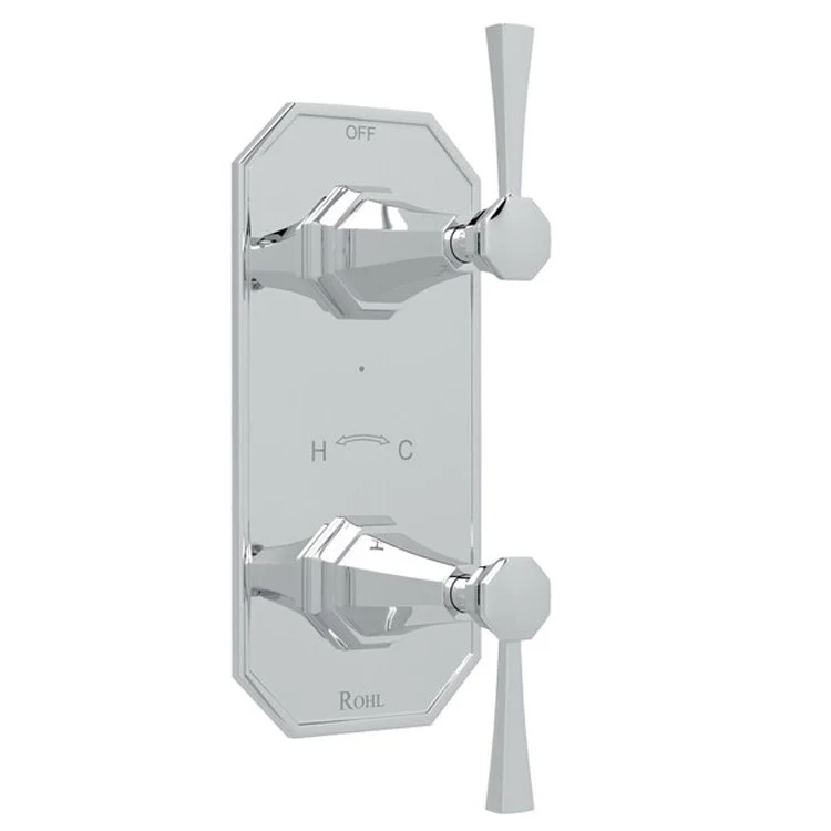 Thermostatic Trim Deco 1/2 Inch with Diverter 2 Lever Polished Chrome Brass - Frankwebs