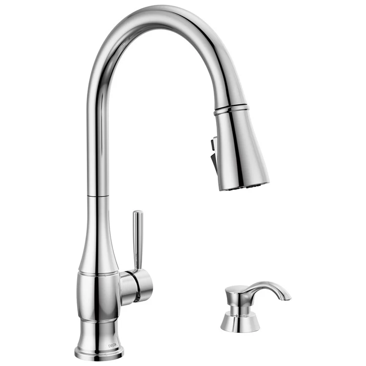 Kitchen Faucet Hazelwood with Soap Dispenser 1 Lever ADA Chrome Pull Down 1.8 Gallons per Minute - Frankwebs