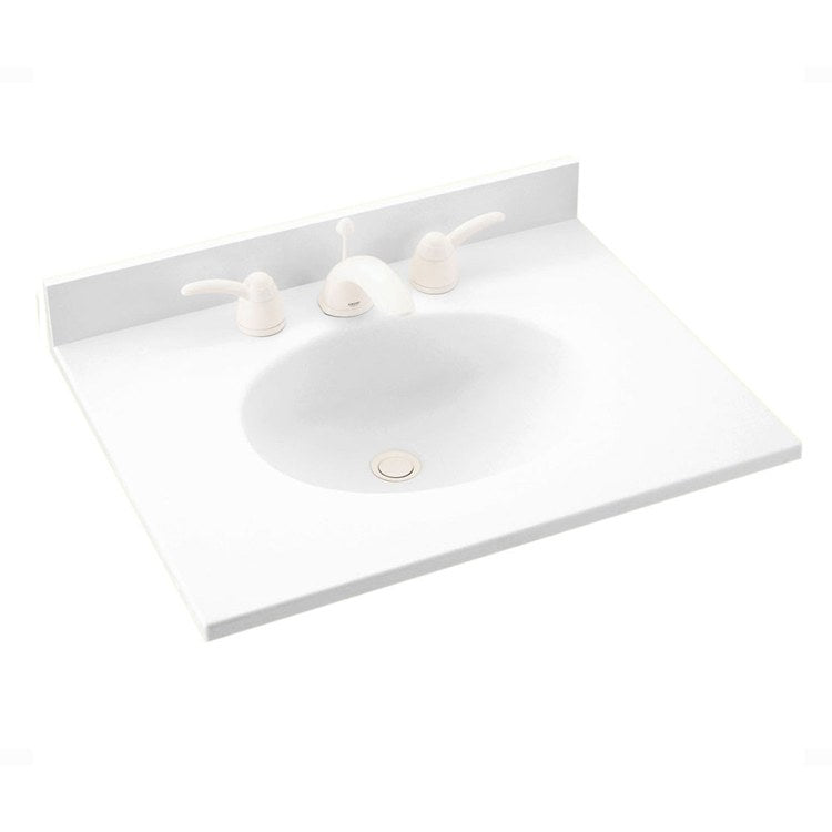 Vanity Top Ellipse Single Bowl 37 x 19 Inch ADA Bisque Swanstone 3 Hole - Frankwebs