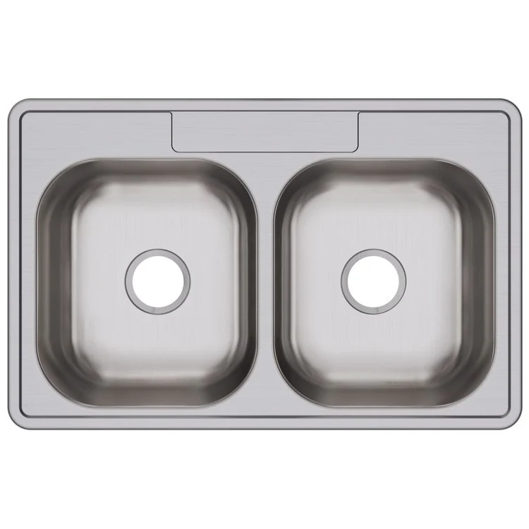 Kitchen Sink Dayton 33 x 21.25 Inch Double Bowl Equal ADA Satin Top Mount Rectangle Drain Location Center Depth 6-4/7 Inch Bottom Only Spray - Frankwebs