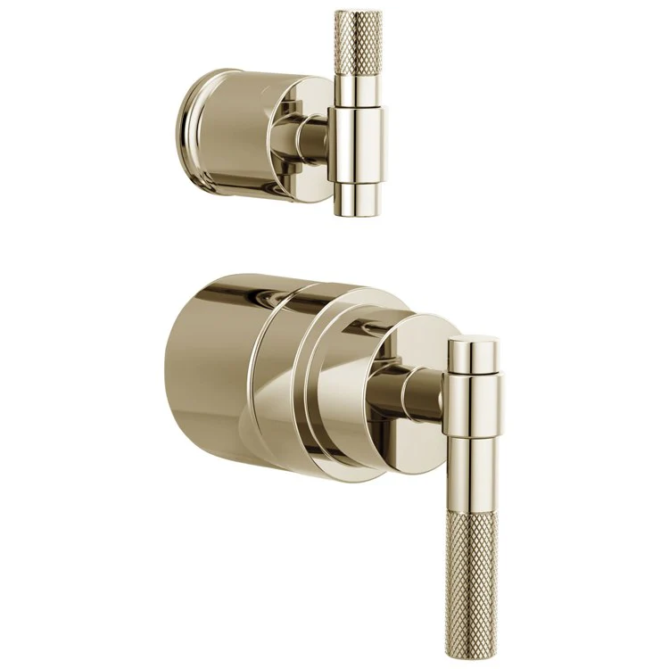 Handle Kit Litze Zinc 2 T-Lever with Knurling Brilliance Luxe Gold ADA for Pressure Balance Valve with Integrated Diverter Trim - Frankwebs