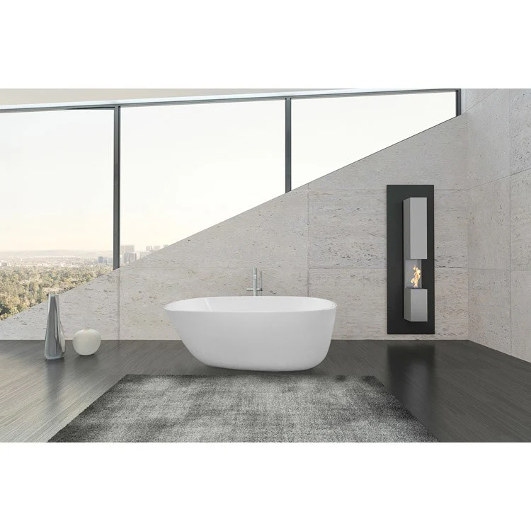 Soaking Tub Ston Collection Daniela 58 x 30 Inch Freestanding Tub Only End Almond Hydroluxe SS - Frankwebs